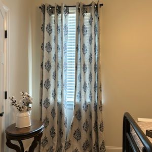 Pretty Grey & Blue Curtains